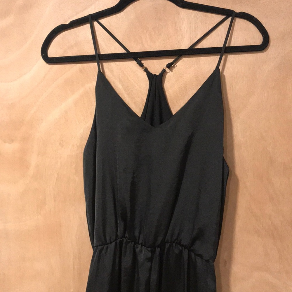 NWT Black Silk Jumpsuit